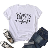 Boy Mama T Shirt Blessed Mama Printed Short Sleeve round Neck T-shirt