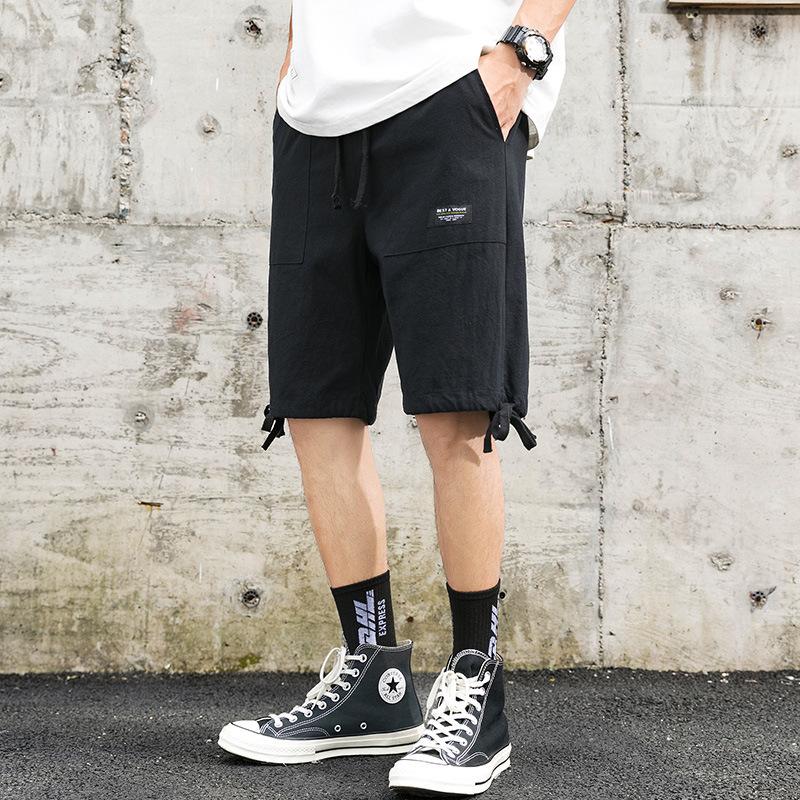 Linen Pants Straight Leg Pants Drawstring Lightweight Elastic Beach Pants Summer Men's Casual Pants Loose