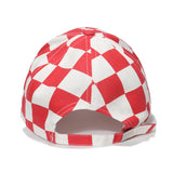 Vintage Check Baseball Cap Black and White Checkerboard