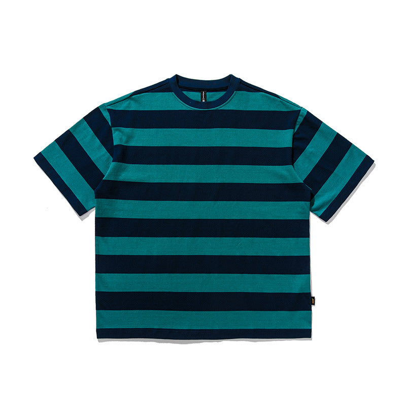 2022 Summer Man Outfits Striped Short Sleeve