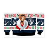Ugly Christmas Sweater Autumn Deer Print round Neck Long Sleeve Sweater Couple Wear