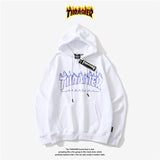 Thrasher Hoodie Sweater Hooded Velvet Padded Loose Long Sleeve