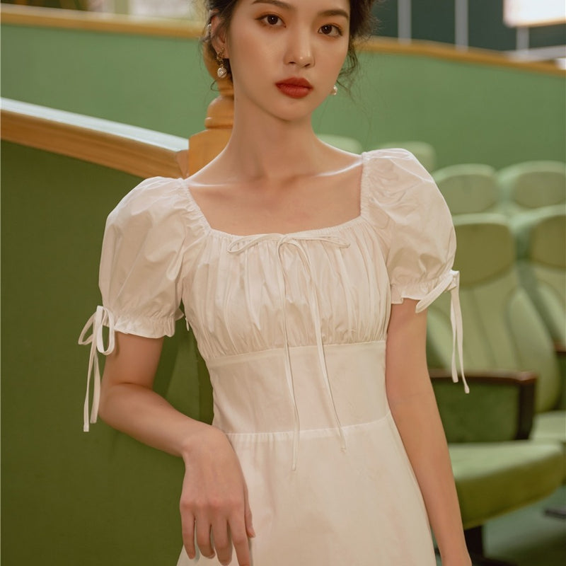 Women Cotton Core Dress White Dress Slim White Dress Skirt