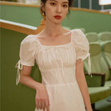 Women Cotton Core Dress White Dress Slim White Dress Skirt