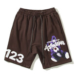 Rrr123 Shorts Graffiti Cartoon Print Looped Pile Shorts Patchwork Retro Sweatpants