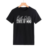 Beth Dutton Outfits State of Mind Lettered Casual Short Sleeve T-shirt