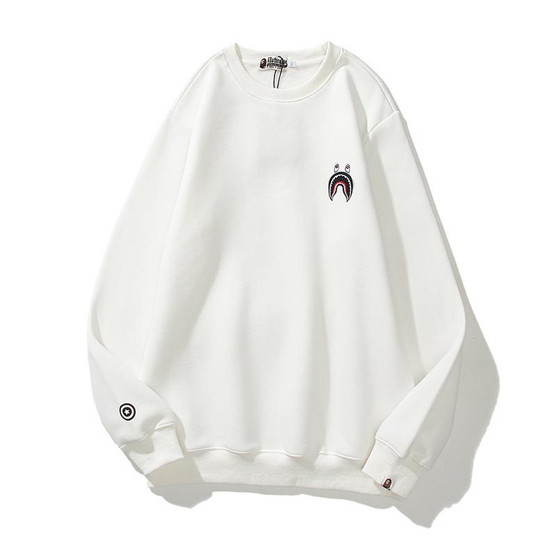 Shark Print Sweatshirts Winter Men and Women Shark Logo Print round-Neck Pullover