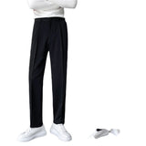Seersucker Suit Straight-Leg Trousers Suit Pants