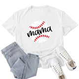 Boy Mama T Shirts Baseball Mama Pattern Printed T-shirt