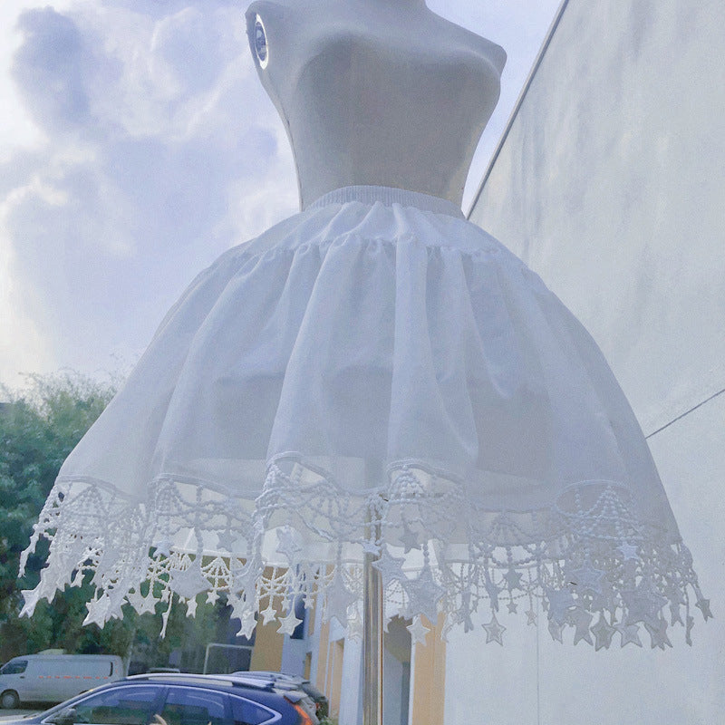 Gothic Lolita Harajuku Style Clothing Lolita Adjustable Fish Bone Bustle Violence Slip Dress Solid Color Crinoline