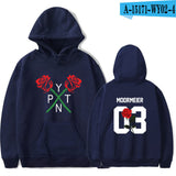 Black Rose Hoodie Payton Moormeier Printed Series Men's and Women's Hooded Sweater Autumn and Winter