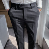 Men Trousers Simple Embroidered Suit Pants