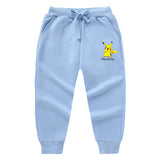 Children Pokemon Pikachu Pants Ankle-Tied Pants Casual Sports Cotton Neutral