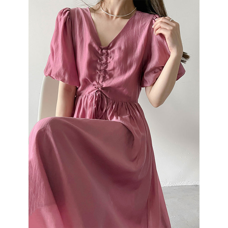 Kim Kardashian Marilyn Monroe Dress Summer Dress Women's Solid Color