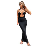 Music Festivals Rave Outfits Dress Sexy Suspenders Hollow Low Cut Backless Slim Fit Dress