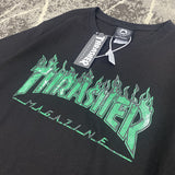 Thrasher T Shirt Summer Classic Flame Print Loose Couple T-shirt