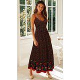 Beth Dutton Bohemian Dress Summer Spring Midi Dresses Summer Bohemian V-neck Skirt with Shoulder Straps Floral Dress