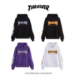 Thrasher Hoodie Fall/Winter Men's Women's Hoodie Brushed Hoody
