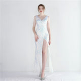 Sequin Evening Dress Split Long Sequined Fishtail Skirt