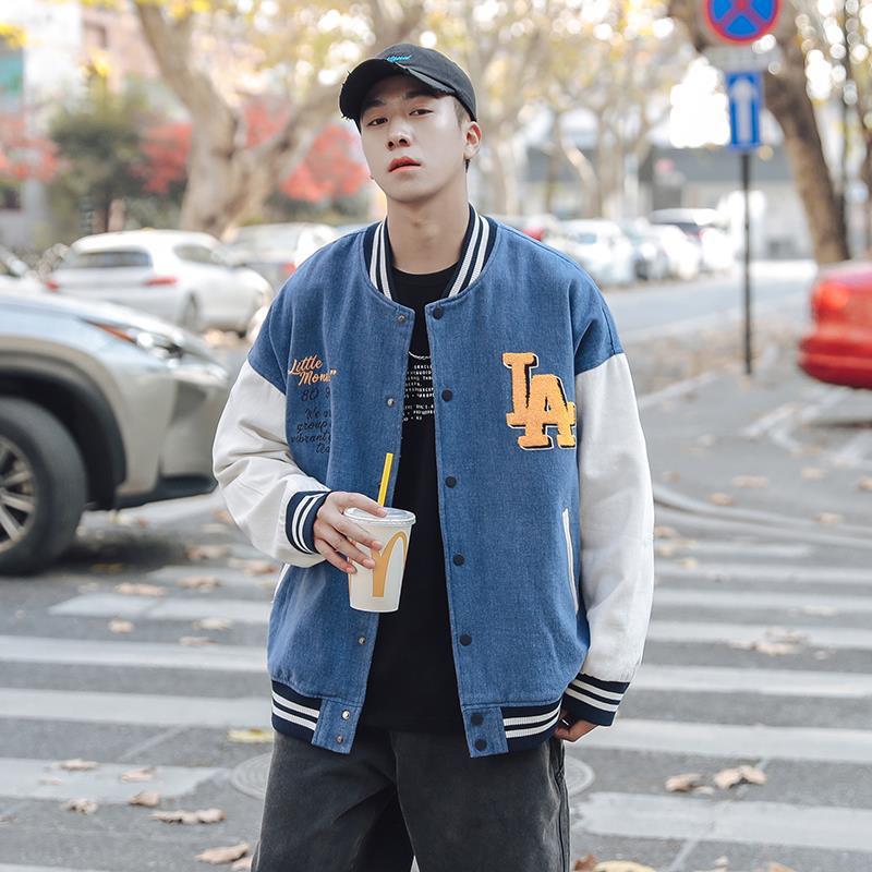 Dodgers Letter Jacket Outfit Senior Jackets Varsity Baseball College Coat Spring and Autumn Letters Embroidered Baseball Uniform Coat
