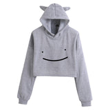 Dreamwastaken Men's Novelty Hoodies Dream Merch Shirt Fashion Cat Ears Exposed Navel Hooded Women's Sweater