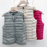 Women Winter Coats Puffer down Vest Autumn and Winter Women's Light Light Vest round Neck None