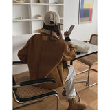 Beth Dutton Outfits Lamb Wool Contrast Color Lapels Coat for Women