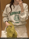 Diana Harvard Sweatshirt Vintage Printed Casual Pullover round Neck Long Sleeves Sweater for Women