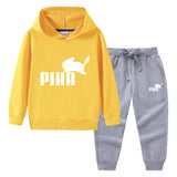 Children Pokemon Pikachu Hoodie & Pant Set Hooded Sweater Trousers Two-Piece Set Baby Cotton