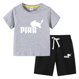 Children Pokemon Pikachu Tshirts & Shorts Cotton Short Sleeve Shorts Two Pieces Neutral