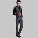 Tuxedo Vests Men's Suit Vest Vest Spring and Autumn Suit Vest Men's Business Casual Black Gray