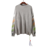 Off White Sweater Men's Autumn and Winter Sweater Owt Arrow Gradient