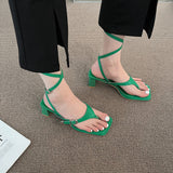 Nude Pumps Block Heel Roman Shoes Sandals