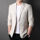 Men Linen Suits Spring and Autumn Linen Blazer