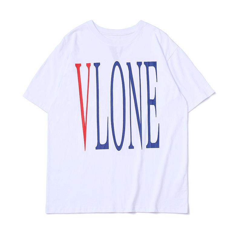 Vlone T Shirt HalfSleeve Summer Wear Printed Cotton Loose Male and Female Couple Short Sleeve Tshirt