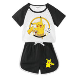 Children Pokemon Pikachu Tshirts & Shorts Short Sleeve T-shirt Shorts Casual Two Neutral