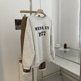 Harvard Sweatshirt 1977 Printed Pullover round Neck Fleece-Lined Sweater