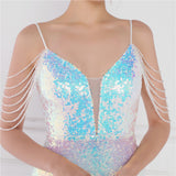 Sequin Evening Dress Sequined Fishtail Formal Dress