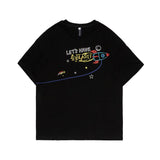 Men T Shirt Summer Casual Tops Men's Clothes Summer Wear Retro Men's round Neck Short Sleeve Casual Cartoon Rocket