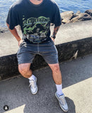 Present T Shirt Soul Skull off-Road Vehicle Printing Make Old Ripped