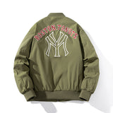 New York NYC Varsity Jacket Embroidered Baseball Uniform Stand Collar Jacket
