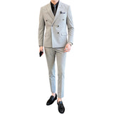 Double Brewed Seersucker Suit Men's Suit Fashion Slim Fit