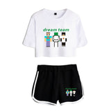 Dreamwastaken Men's Novelty Hoodies Dream Merch Shirt Printed Sexy Navel Exposed T-shirt Shorts Set