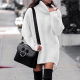 Sweater Dress Outfit With Tights 2 Pieces Set Autumn and Winter Mid-Length Knitted Pullover Long Sleeve Dress