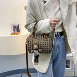 Jackie Kennedy Bag Houndstooth Shoulder Messenger Bag