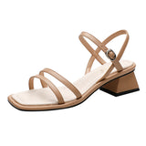 Nude Block Heel Sandals