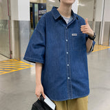 Denim Shirts Denim Short-Sleeved Shirt Men's Summer Casual