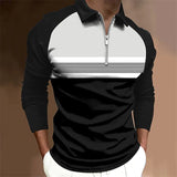 Polo Shirts Summer Men's Polo Shirt Long Sleeve Color Matching T-shirt