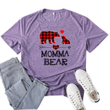 Boy Mama T Shirt Mama Bear Mother Pattern Printed Short Sleeve T-shirt