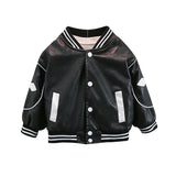 Toddler Boys Jackets Boy's Leather Jacket Coat Children's Baseball Uniform